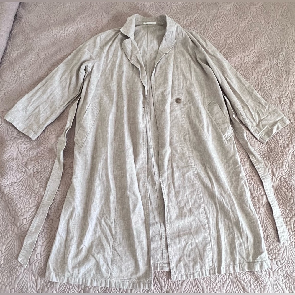 Uniqlo Light Brown Linen Light Weight Coat - Picture 4 of 7